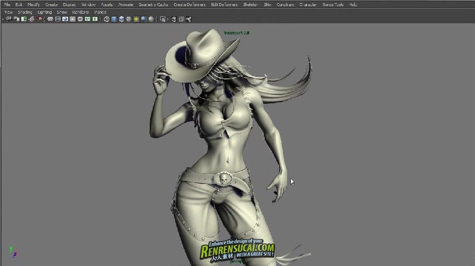 《Maya与Silo制作女性牛仔角色建模高级教程 》Digital Tutors Creative Development: Modeling a Cowgirl Character in Maya and Silo