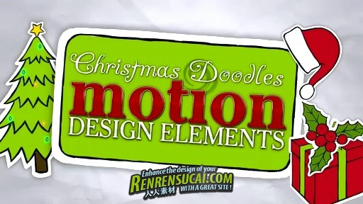 《DJ圣诞涂鸦运动设计元素 AE包装模板与视频素材合辑》Digital Juice Christmas Doodles Motion Design Elements 
