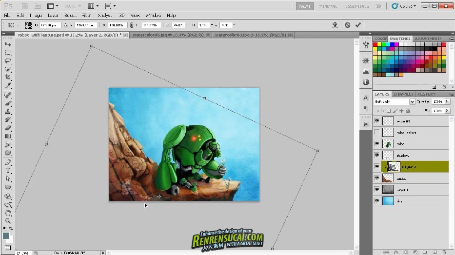  《Photoshop CS5 数字绘画混合纹理提高教程》Digital-Tutors Using Texture to Enhance Digital Paintings in Photoshop CS5