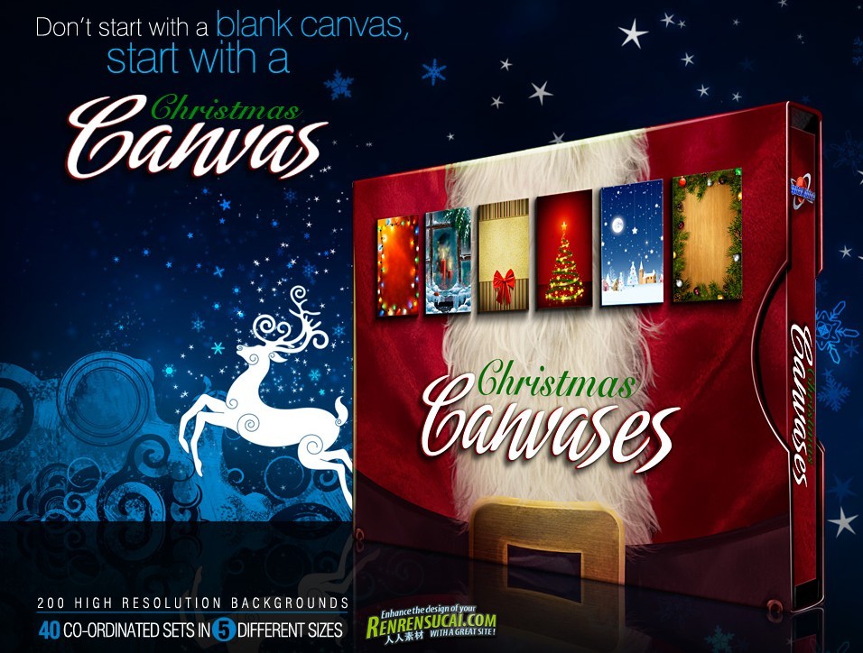 《DJ圣诞背景画布合辑1》Digital Juice Christmas Canvases 