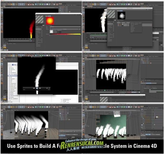《Cinema 4D粒子系统高级教程》Greyscalegorilla Use Sprites to Build A Fast-To-Render Particle System in Cinema 4D 