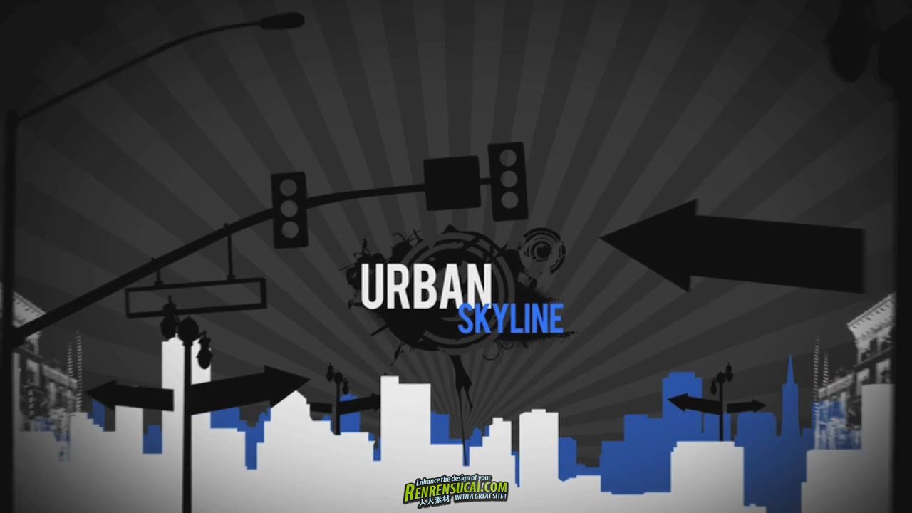 《城市天际线 AE包装模板》DropDrop Urban SkyLine After Effects Project