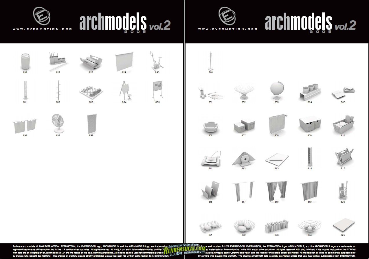  《精品小饰品家具3D模型合辑》Evermotion ArchModels Vol.02 Misc Accessories