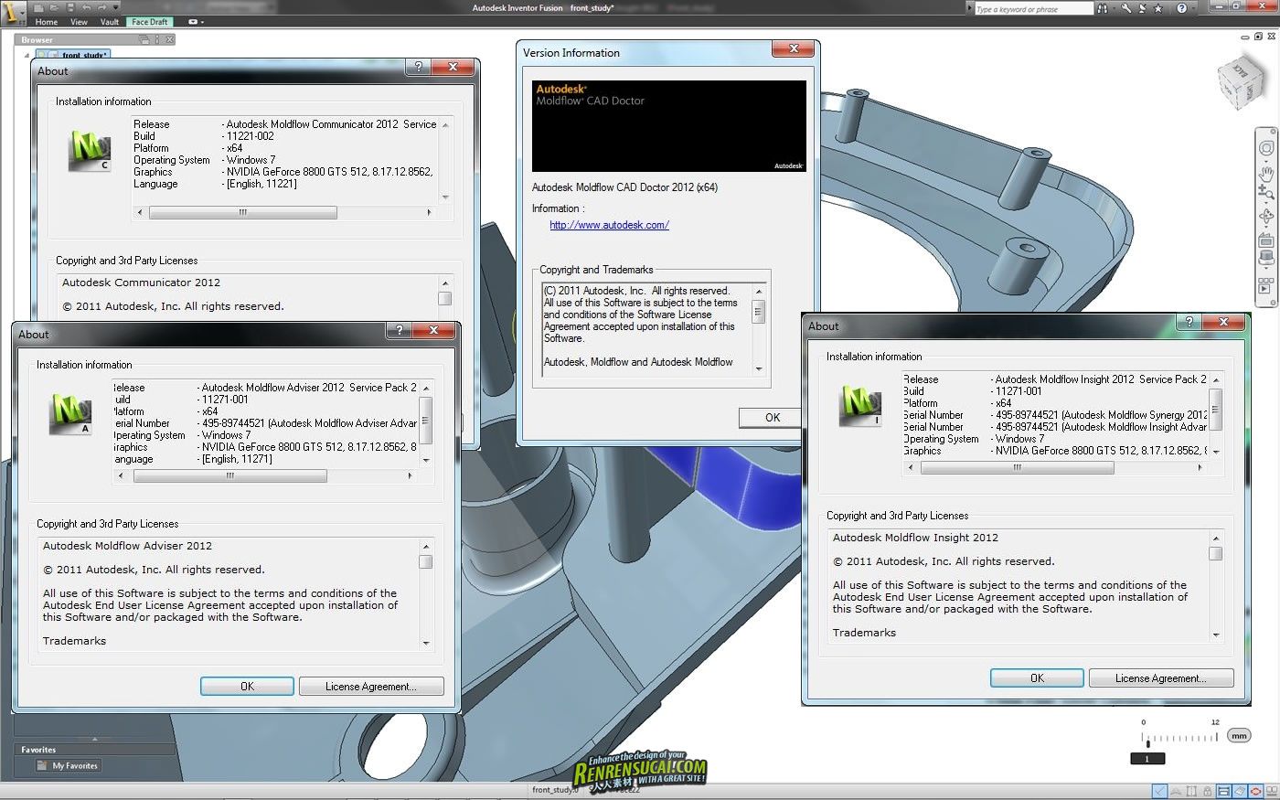 《注塑成型仿真分析Moldflow 2012 SP2破解版》Autodesk Moldflow 2012 SP2 32bit & 64bit Upgrade