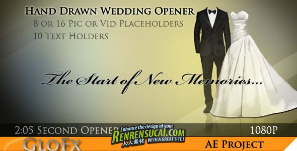  《手绘完美婚礼 AE包装模板》Videohive Hand Drawn Wedding Opener 681908 After Effects Project 