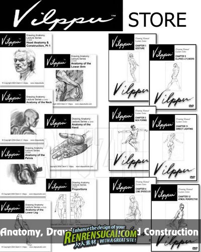 《人体结构绘画素描指南教程合辑》Vilppu Studio Anatomy Drawing Manual and Construction
