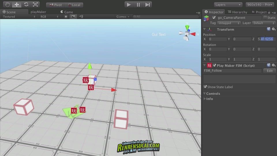  《Unity3D摄像机控制高级教程》Camera Motion and Control with Playmaker and Unity3D