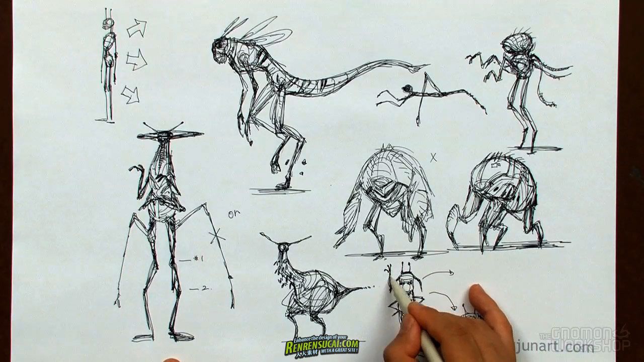  《生物与角色概念草绘教程》The Gnomon Workshop Creature and Character Design Concept Sketching with Sang Jun Lee