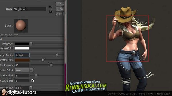 《Maya与Photoshop中女牛仔渲染教程》Digital-Tutors Creative Development Rendering a Cowgirl Character in Maya and Photoshop