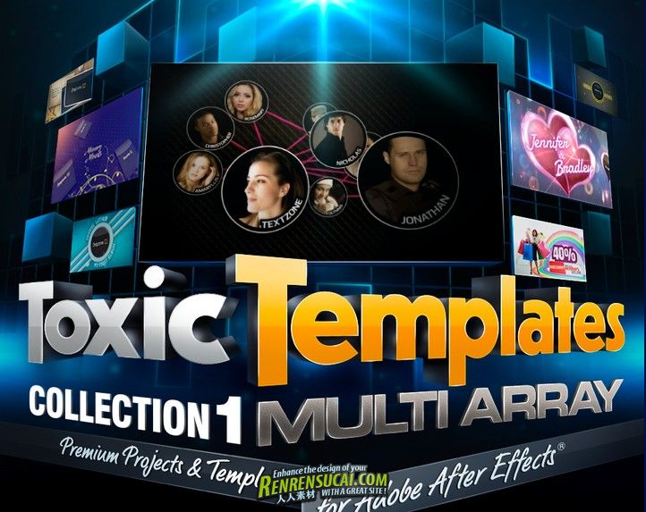 《DJ超强Toxic系列AE模板合辑Vol.1》Digital Juice Toxic Templates Collection 1 Multi Array for After Effects