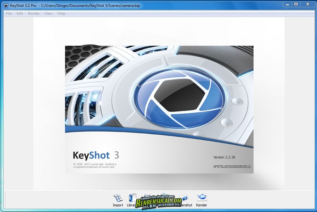 《实时光线追踪渲染程序Luxion Keyshot Pro V3.2.36破解版 32/64位》Luxion KeyShot 3.2.36 x32/x64 X-FORCE