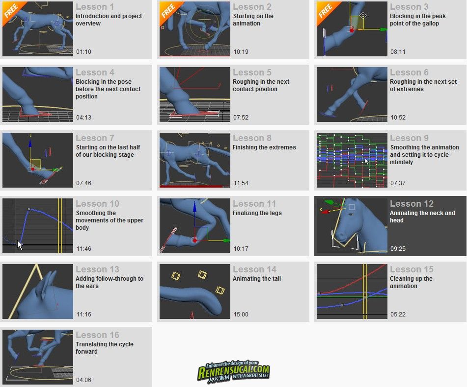 《3Dsmax四足动物动画视频教程》Digital-Tutors Animating Quadrupeds in 3ds Max 