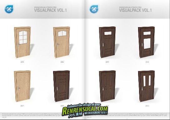 《72个门3D模型贴图合辑》VISUALPACK vol.1 Door collection