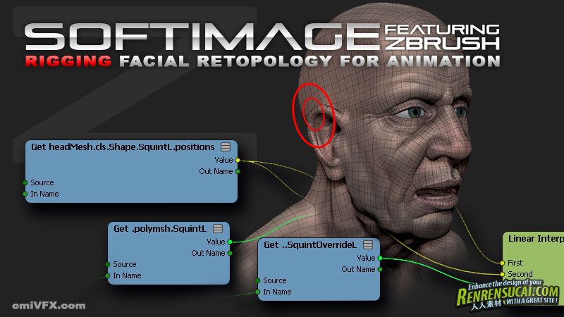 《Softimage面部重新拓扑与骨骼绑定教程》cmiVFX Softimage Facial Retopo And Rigging For Animation