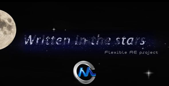 《穿越夜空标题板式 AE模板》videohive written in the stars titles presentation sting 148326