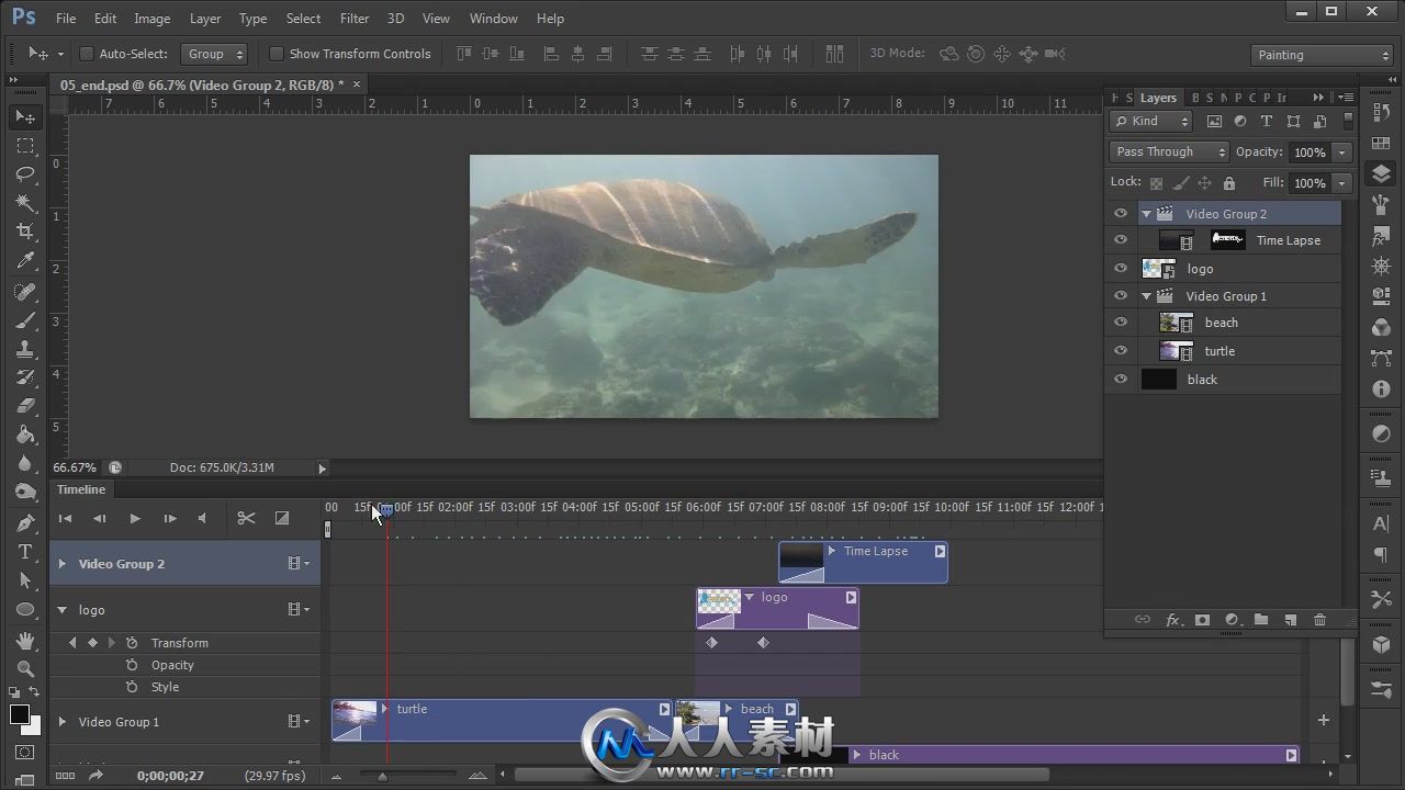 《PS视频动画视频教程》Digital-Tutors Animation and Video Editing in Photoshop...