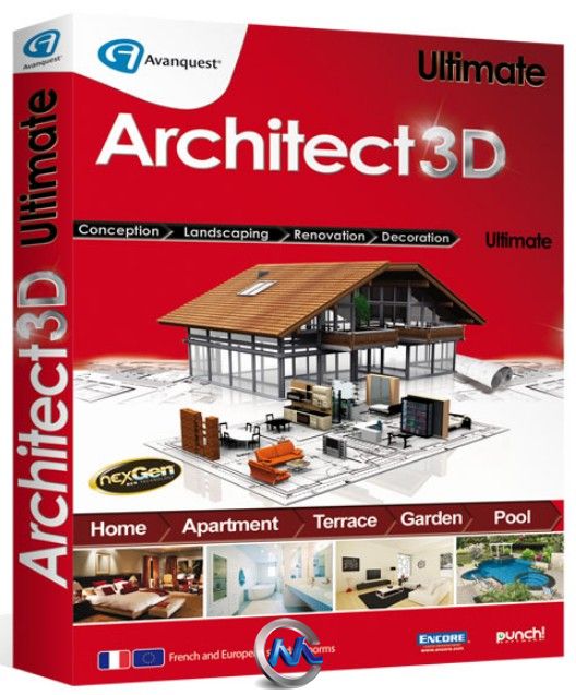 Architect3D家居装潢设计软件V17.5.1版 Avanquest Architect 3D Ultimate 17.5.1.1000 WIN