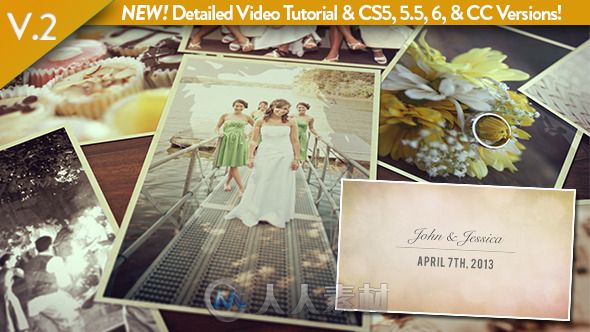 婚礼桌面相册动画AE模板 Videohive Wedding Photos Slideshow 4565295 Project for After Effects