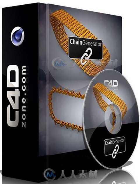 Chain Generator机械锁链模拟C4D插件V1.0版 C4DZone Chain Generator 1.0 for Cinema 4D R13-R16