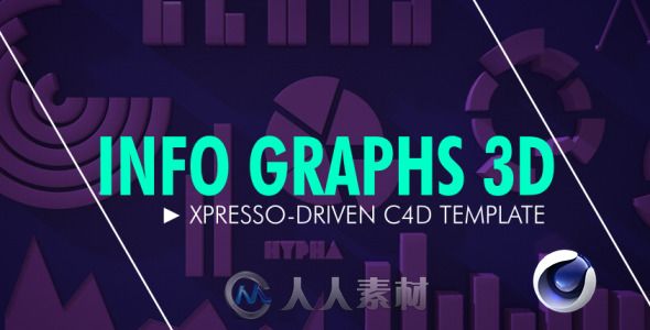 三维信息统计图标动画C4D模板 Videohive Info Graphs 3D 2167250 Cinema 4D Templates