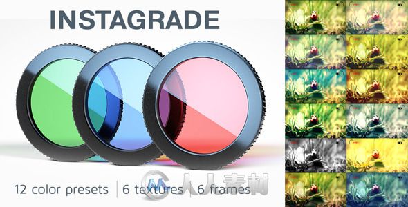 12组超级色彩校正调色预设AE模板 Videohive InstaGrade Color Correction Template 3226036