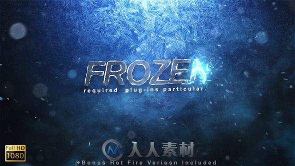 震撼冰冻Logo演绎动画AE模板 VideoHive Frozen Reveal 9697348