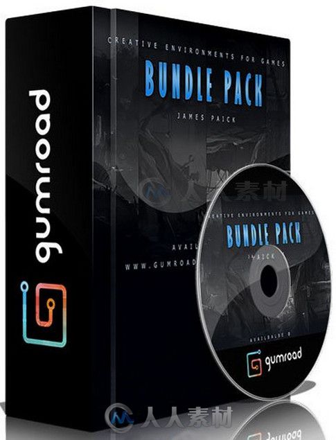 概念游戏环境插画绘制训练视频教程 Gumroad Creative Environments for Games Bundle Pack! with James Paick