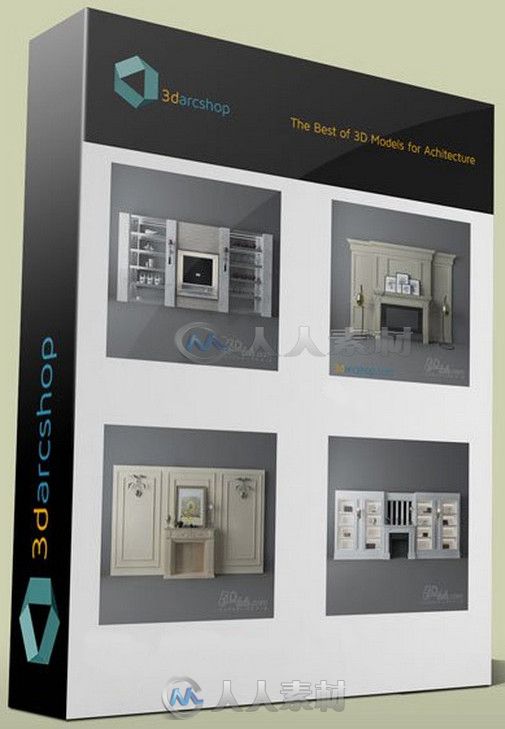 电视墙建筑室内设计3D模型合辑第二季 3darcshop TV & Media Furniture 65-114