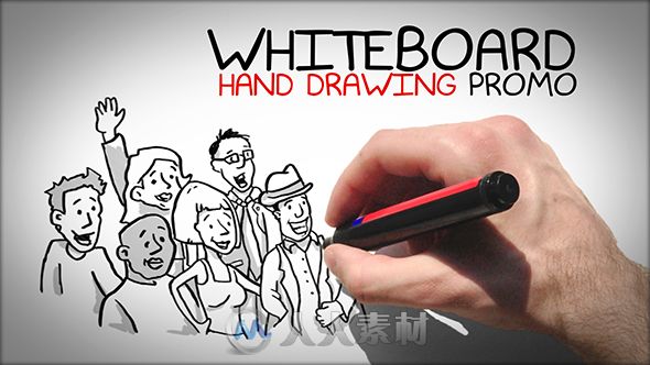 白板手绘展示动画AE模板 Videohive Whiteboard Hand Drawing Promo 4817978