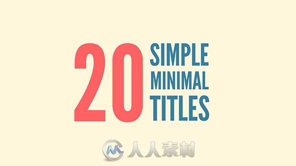 20组简洁实用排版动画AE模板 VideoHive 20 Simple Minimal Titles 10307405