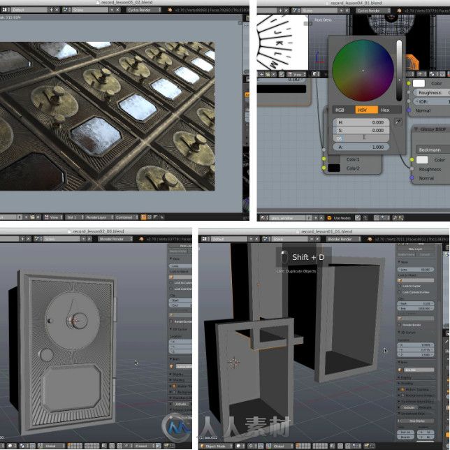 Blender复古邮箱制作训练视频教程 CGCookie Blender Creating a Wall of Mailboxes