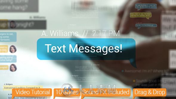 短信真实与虚拟演绎动画AE模板 Videohive Text Messages 9450049