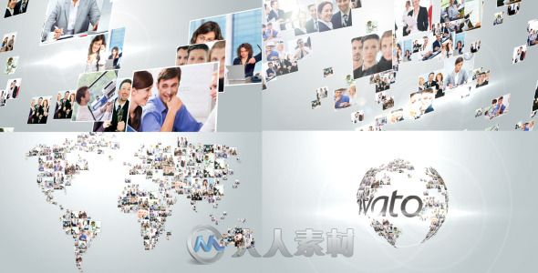 多媒体汇聚Logo演绎动画AE模板 Videohive Multi Video Corporate World Logo Revealer 3190911