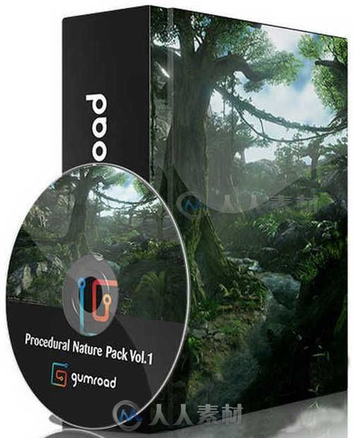 Unreal Engine超精致自然環境游戲擴展資料第一季 Gumroad Procedural Nature Pack Vol.1
