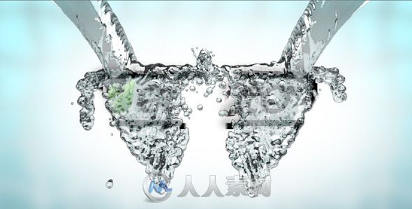 水溅水花Logo演绎动画AE模板 Videohive Water Splash Logo Reveal 308652