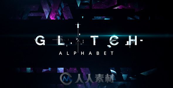 数码毛刺Logo演绎动画AE模板 Videohive Glitch Alphabet 11929491