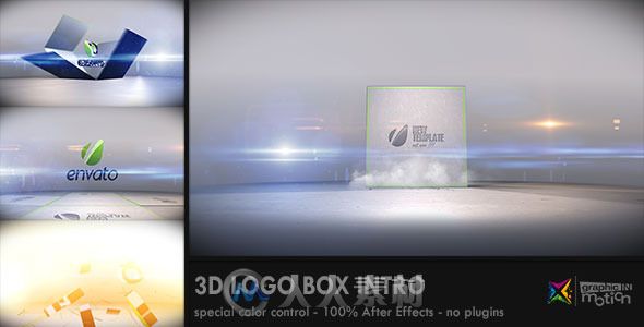 三维箱子Logo演绎动画AE模板 Videohive 3D Logo Box Intro 2584746