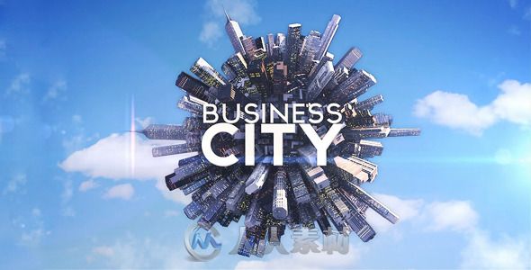 地球商业城Logo演绎动画AE模板 Videohive Business City 4484984