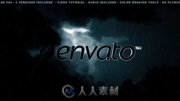 暗黑雷雨天空Logo演绎动画AE模板 Videohive Cinematic Dark Sky Logo Opener 5639428