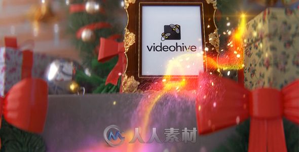 圣诞粒子光线相册动动画AE模板 Videohive Greeting Merry Christmas 13854675
