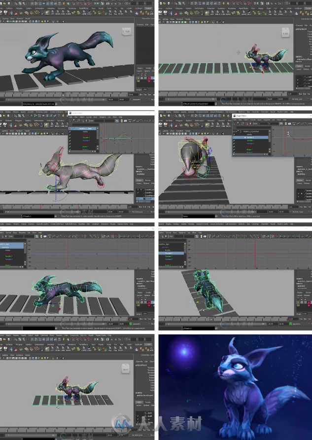 Maya四足动物运动周期视频教程 3DMotive Quadruped Run Cycle in Maya