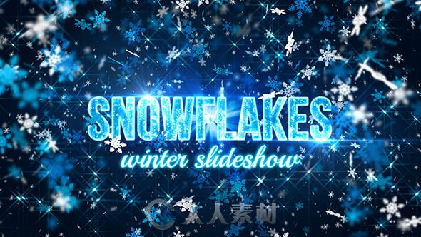 冬季雪花包装动画AE模板 Videohive Snowflakes winter slideshow 9705175