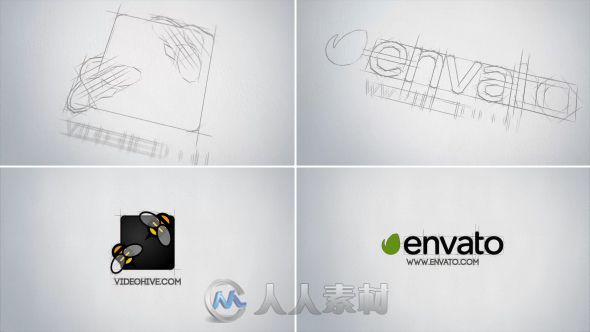 草图绘画Logo演绎动画AE模板 Videohive Sketch Logo Reveal 13466438