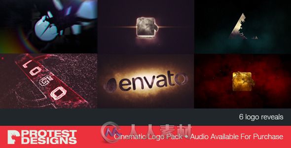 6组影视级片头Logo演绎动画AE模板 Videohive Cinematic Logo Pack 8869991