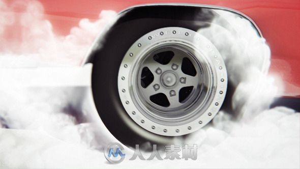 汽车轮胎快速旋转Logo演绎动画AE模板 Videohive Car Burnout 9859487