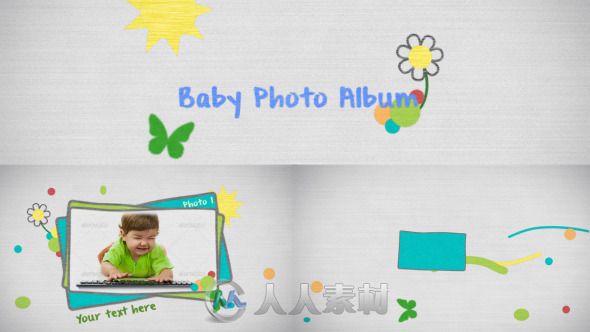 可爱儿童相册动画AE模板 Videohive Baby Photo 4036369