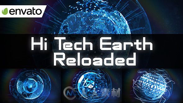 超能地球高科技特效动画AE模板 Videohive Hi Tech Earth Reloaded Element 3D 11499503