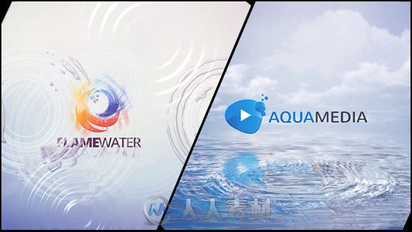 水波紋顫動Logo演繹動畫AE模板 Videohive Clean Logo V03 Water Ripples 8960200