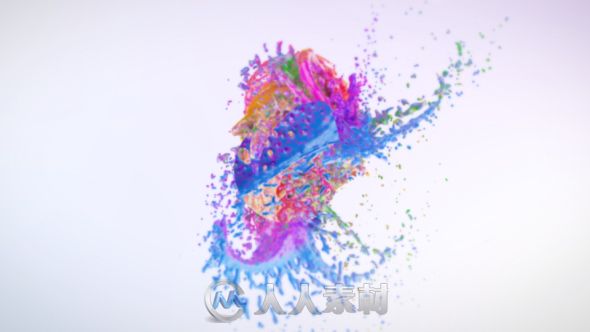 超唯美七彩液体撞击飞溅Logo演绎动画AE模板 Videohide Colorful Splash Logo Reveal 13335022