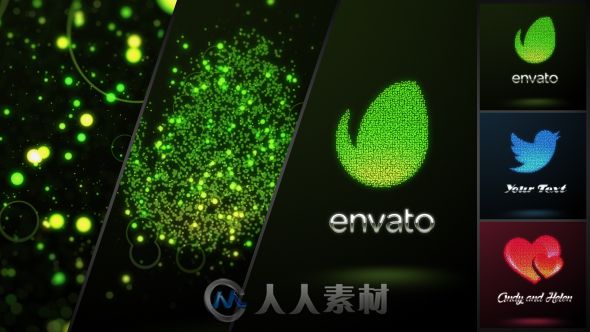 多彩光耀粒子Logo演绎动画AE模板 Videohive Glowing Dots Logo 13625463